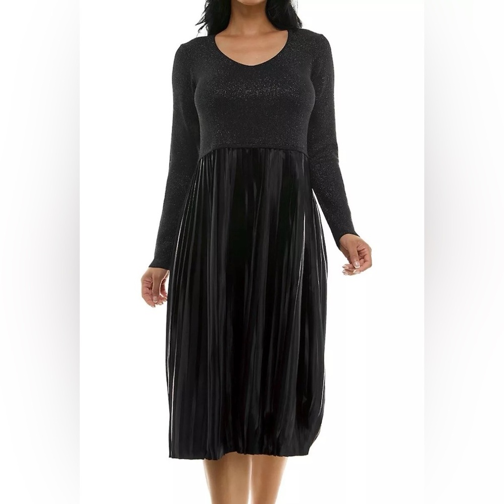 Women's Nina Leonard Lurex Knit Dress Plus Size 1X